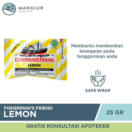 Fisherman's Friend Lemon Sugar Free - Apotek Mandjur