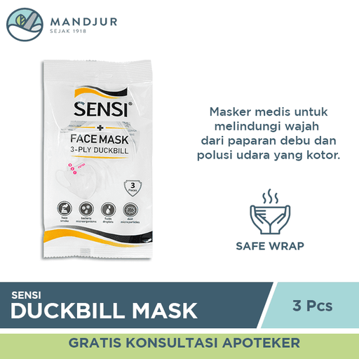 Sensi Mask Duckbill Face Mask Isi 3 Masker - Apotek Mandjur