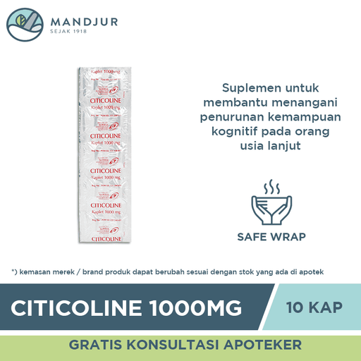 Citicoline 1000 Mg Strip 10 Tablet - Apotek Mandjur