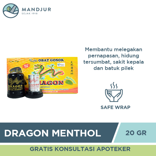 Dragon Menthol Cone 20 Gram - Apotek Mandjur