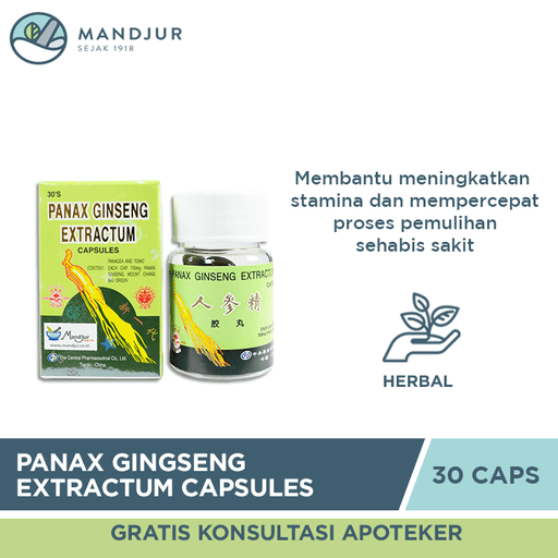 Panax Ginseng Extractum Capsules (Pine Brand) - Apotek Mandjur