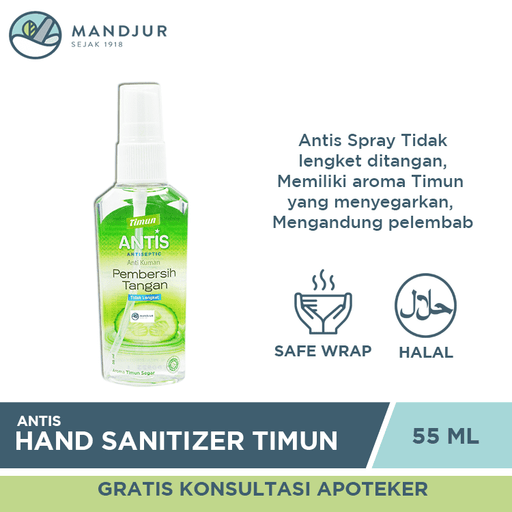 Antis Hand Sanitizer Spray Timun 55 ML - Apotek Mandjur