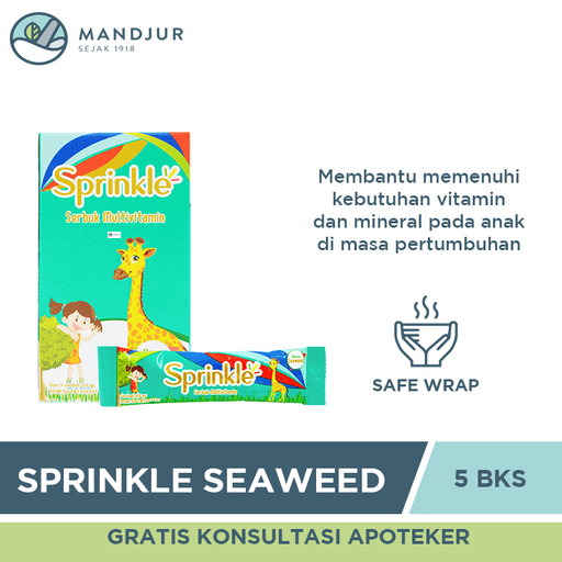 Sprinkle Serbuk Multivitamin Rasa Seaweed Dus Isi 5 Sachet - Apotek Mandjur