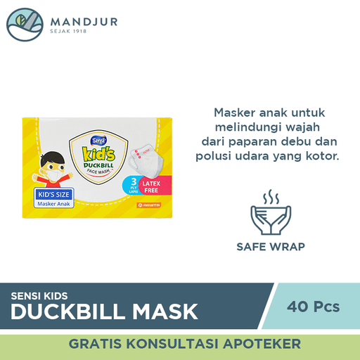 Sensi Kids Mask Duckbill Face Mask Isi 40 Masker - Apotek Mandjur