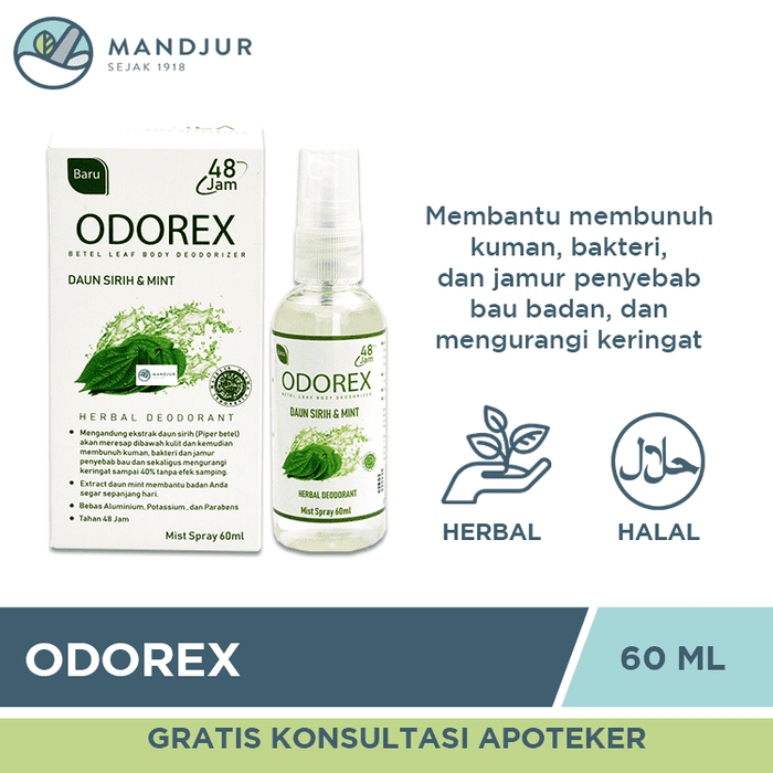 Odorex Herbal Deodorant Spray 60 mL — Apotek Mandjur