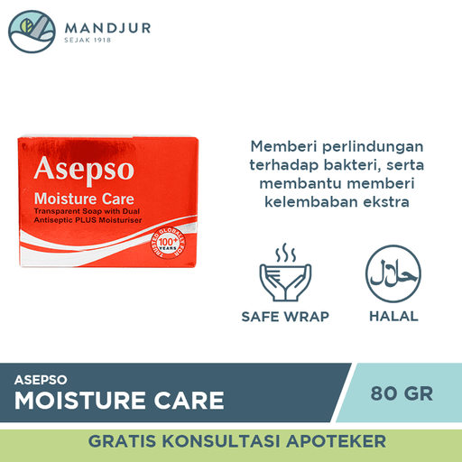 Asepso Moisture Care Transparent Soap 80 Gram - Apotek Mandjur