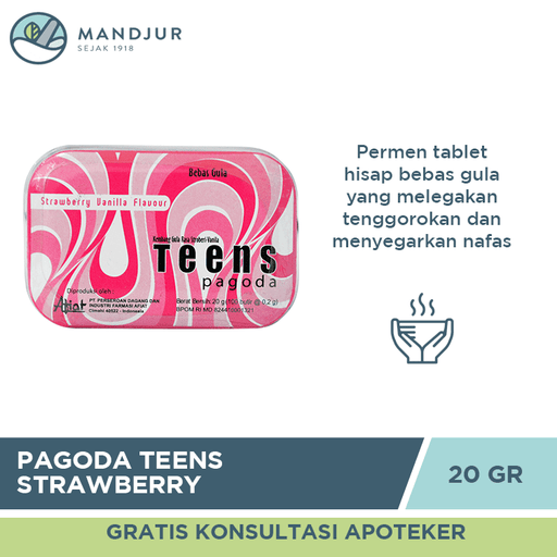 Pagoda Teens Strawberry Vanilla Flavour 20 Gram - Apotek Mandjur