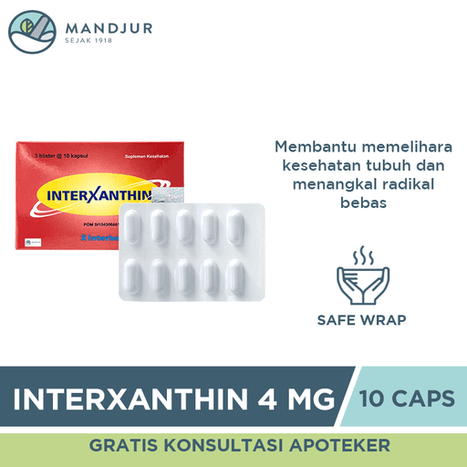 Interxanthin 4 mg 10 Kapsul - Apotek Mandjur