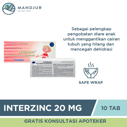 Interzinc 20 mg 10 Tablet - Apotek Mandjur