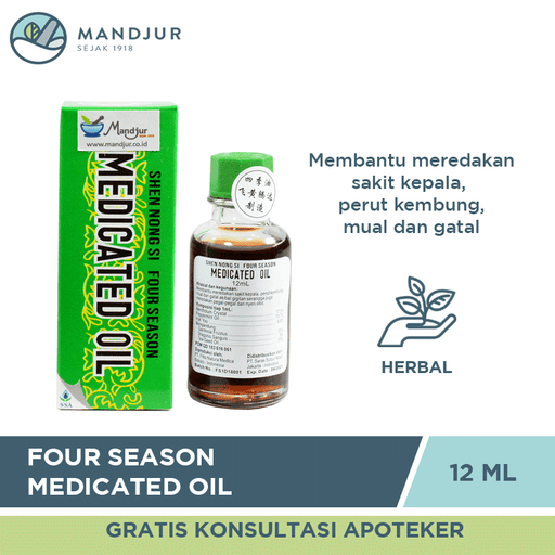 Four Season Medicated Oil 12ml - Apotek Mandjur