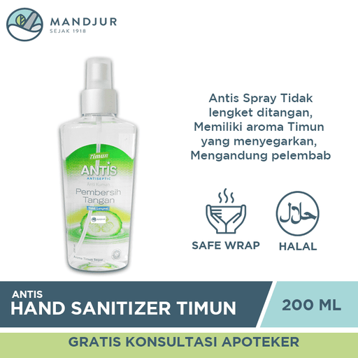 Antis Hand Sanitizer Spray Timun 200 mL - Apotek Mandjur
