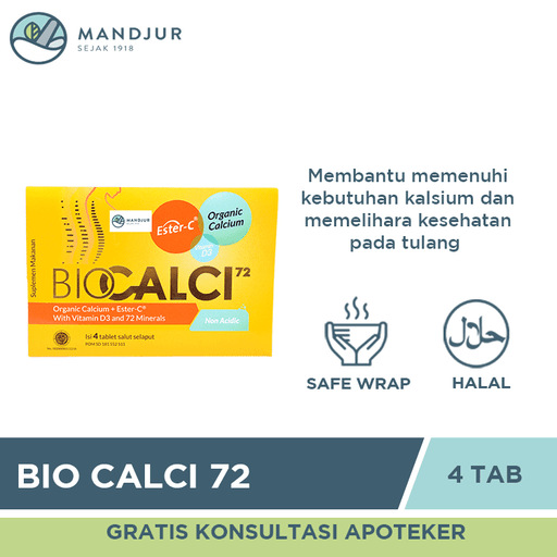 Bio Calci-72 Isi 4 Tablet - Apotek Mandjur