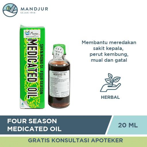 Four Season Medicated Oil 20ml - Apotek Mandjur