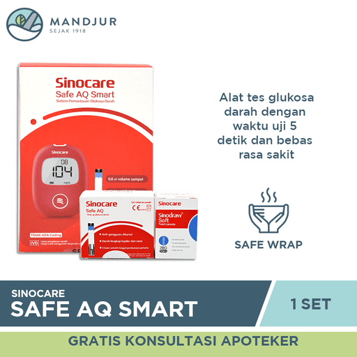 Sinocare Safe AQ Smart Alat Cek Gula Darah - Apotek Mandjur
