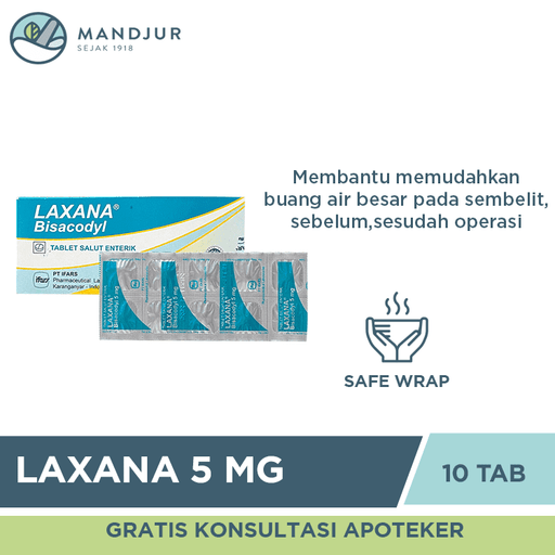 Laxana 5 mg 10 Tablet - Obat Pencahar Susah Buang Air Besar - Apotek Mandjur