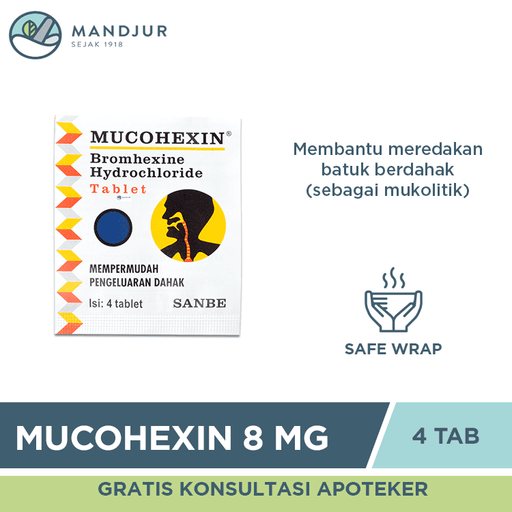 Mucohexin 8 mg 4 Tablet - Apotek Mandjur