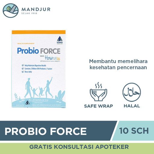 Probio Force Serbuk 1.5 Gr 10 Sachet - Apotek Mandjur