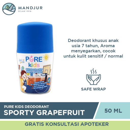 Pure Kids Deodorant Sporty Grape 50 mL - Apotek Mandjur