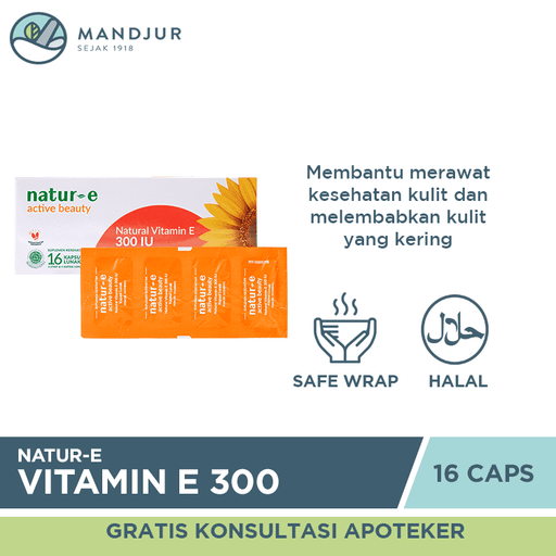 Natur E Natural Vitamin E 300 IU Isi 16 Kapsul - Apotek Mandjur