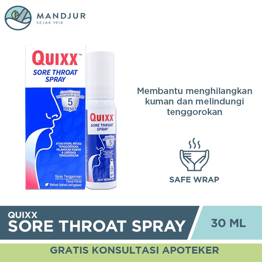 Quixx Sore Throat Spray 30 mL - Apotek Mandjur