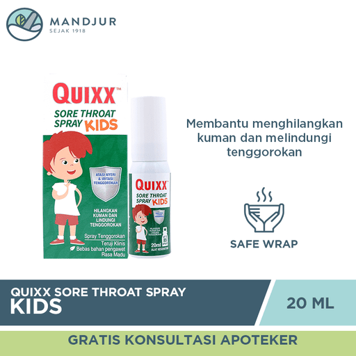 Quixx Sore Throat Spray Kids 20 mL - Apotek Mandjur