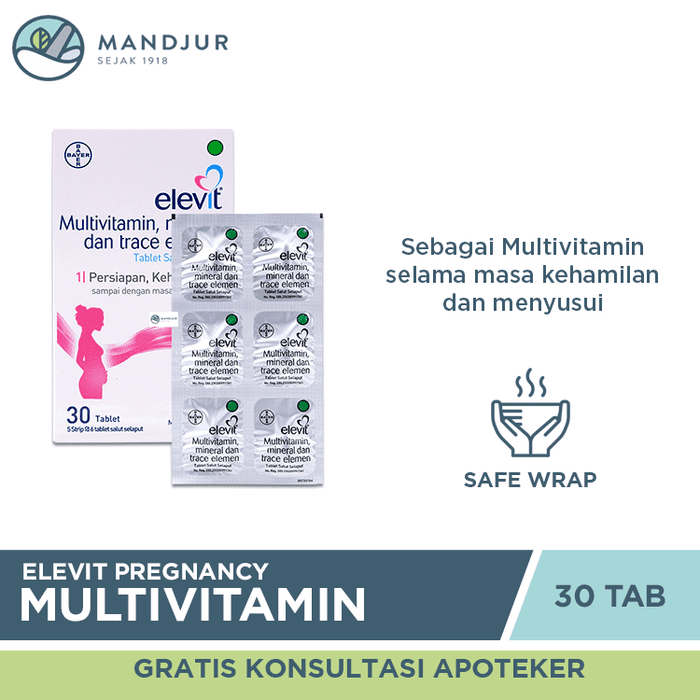Elevit Pregnancy Multivitamin 30 Tablet — Apotek Mandjur
