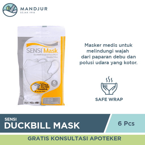 Sensi Mask Duckbill Face Mask Isi 6 Pcs - Apotek Mandjur