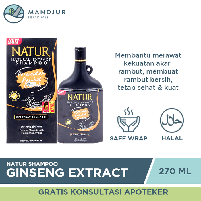Natur Shampoo Gingseng Extract 270 ML