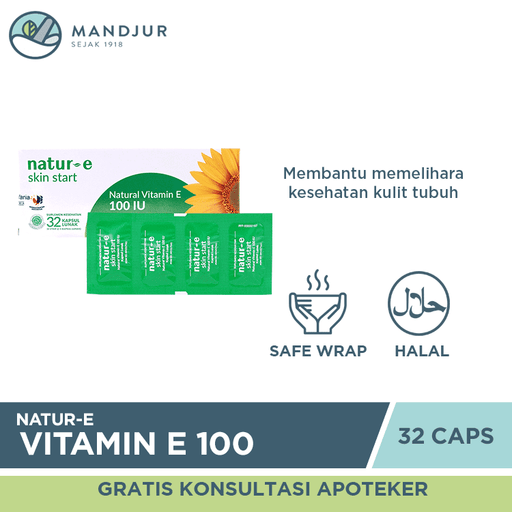 Natur E Natural Vitamin E 100 IU Isi 32 Kapsul - Apotek Mandjur