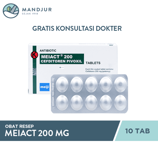 Meiact 200 mg 10 Tablet - Apotek Mandjur