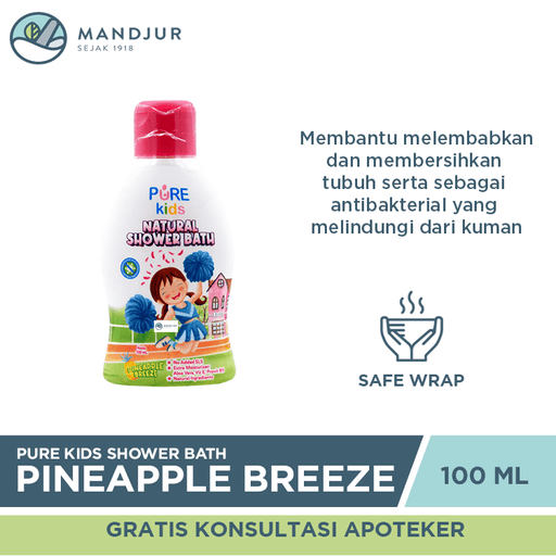 Pure Kids Natural Shower Bath Pineapple Breeze 100 mL - Apotek Mandjur