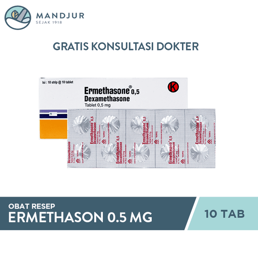 Ermethasone 0.5 mg 10 Tablet - Apotek Mandjur