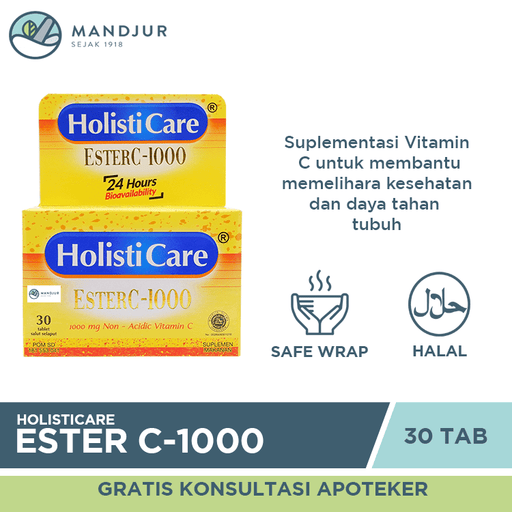 Holisticare Ester C-1000 30 Tablet - Suplementasi Vitamin C 1000 Mg - Apotek Mandjur