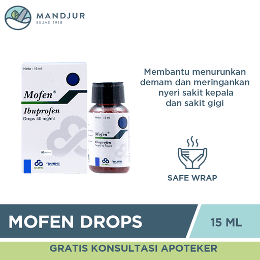 Mofen Drops 15 ml - Obat Pereda Demam dan Nyeri - Apotek Mandjur