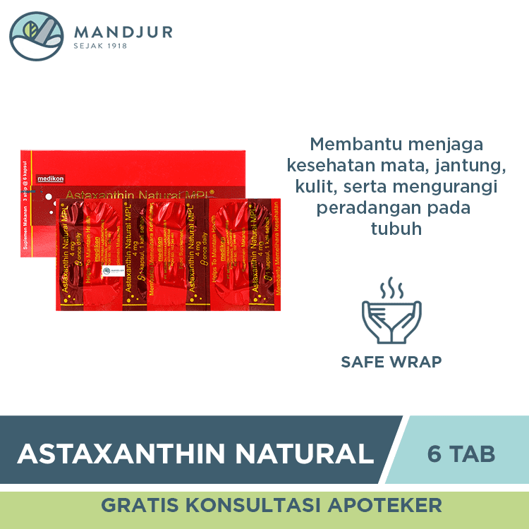Astaxanthin Natural Mpl 4 mg 6 Kapsul — Apotek Mandjur