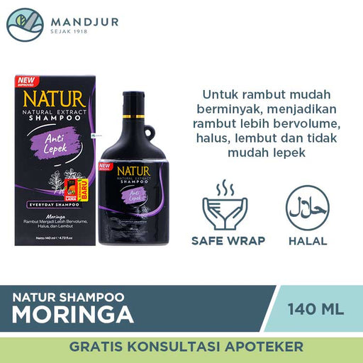 Natur Shampoo Moringa & Sweet Almond Oil 140 ML - Apotek Mandjur