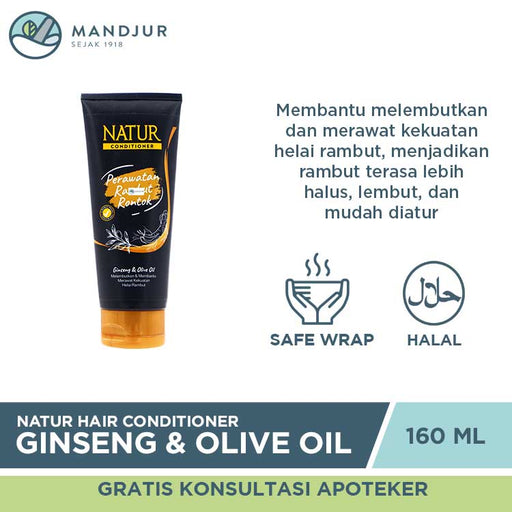 Natur Hair Conditioner Gingseng And Olive Oil 160 ML - Apotek Mandjur
