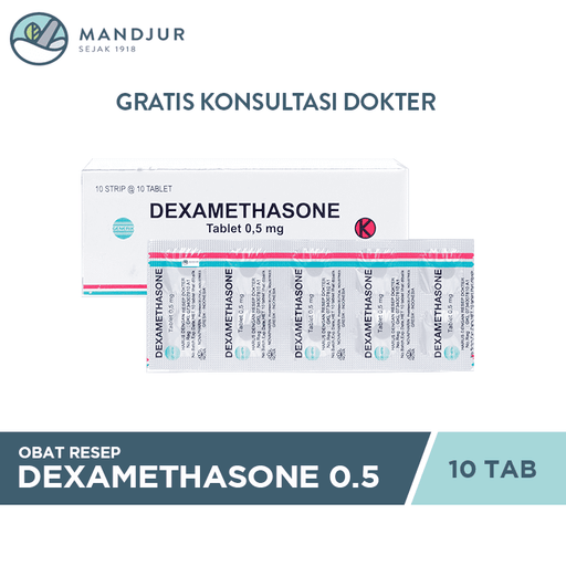Dexamethasone 0.5 Mg Strip 10 Tablet - Apotek Mandjur