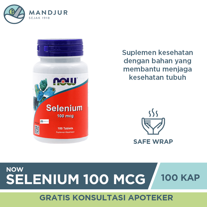 NOW Selenium 100 mcg 100 Tablet - Apotek Mandjur