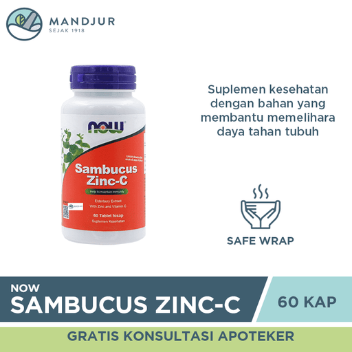 NOW Sambucus Zinc C 60 Lozenges - Apotek Mandjur