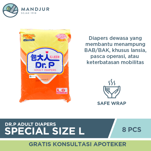 Dr. P Adult Diapers Special Size L8 - Apotek Mandjur