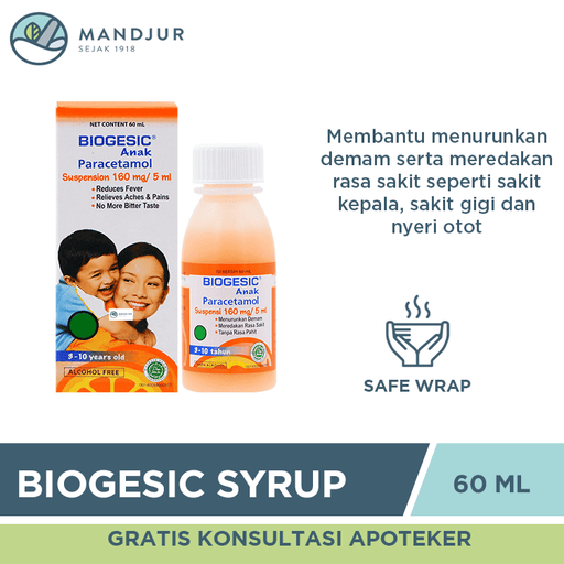 Biogesic Syrup 60 mL - Apotek Mandjur