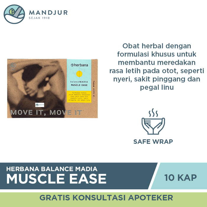 Herbana Balance Madia Muscle Ease 10 Kaplet — Apotek Mandjur