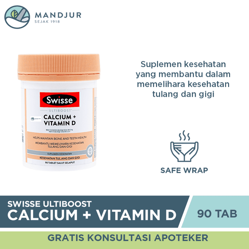 Swisse Ultiboost Calcium + Vitamin D 90 Tablet - Apotek Mandjur