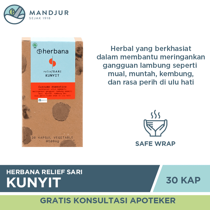 Herbana Relief Sari Kunyit 30 Kapsul — Apotek Mandjur