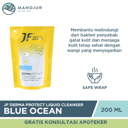 JF Derma Protect Blue Ocean Liquid Cleanser Pouch 200 mL - Apotek Mandjur