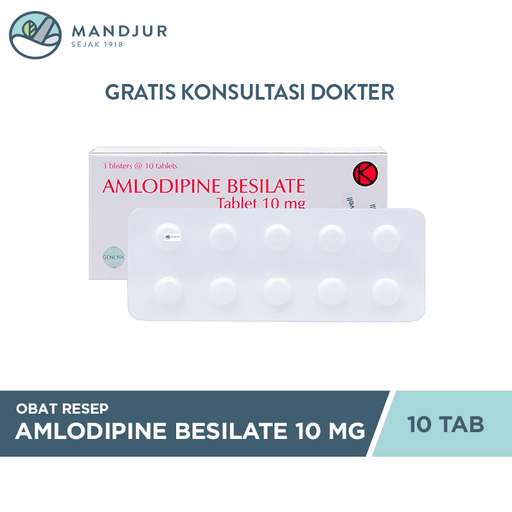 Amlodipine  Besilate Novell 10 mg 10 Tablet - Apotek Mandjur