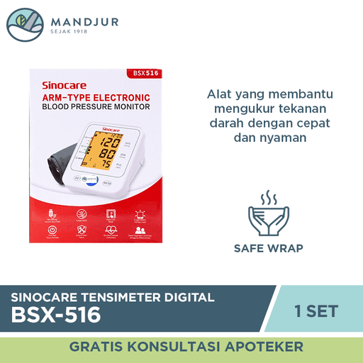 Sinocare BSX-516 Tensimeter Digital Otomatis - Apotek Mandjur