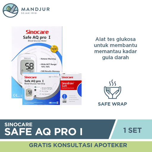 Sinocare Safe AQ Pro I Alat Cek Gula Darah - Apotek Mandjur
