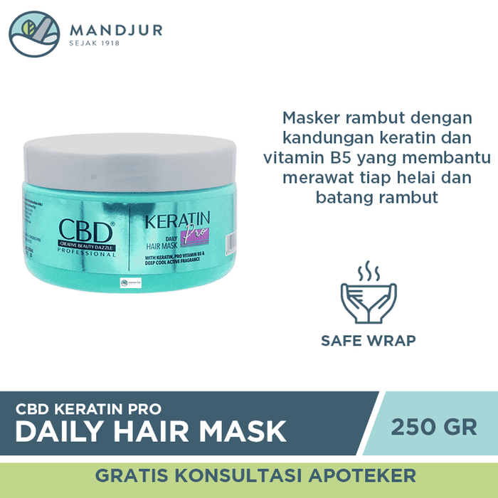 CBD Keratin Pro Daily Hair Mask 250 Gr - Apotek Mandjur